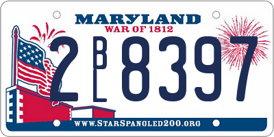 MD license plate 2BL8397