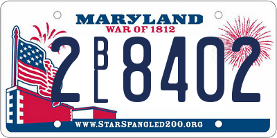 MD license plate 2BL8402