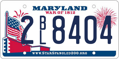 MD license plate 2BL8404