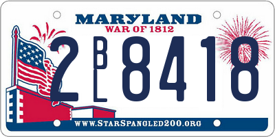 MD license plate 2BL8418