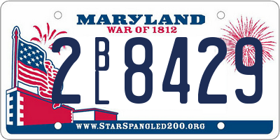 MD license plate 2BL8429