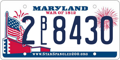 MD license plate 2BL8430