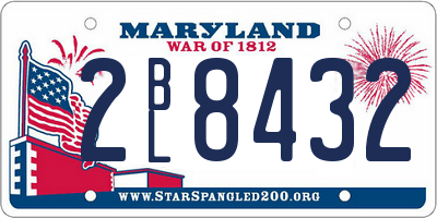MD license plate 2BL8432