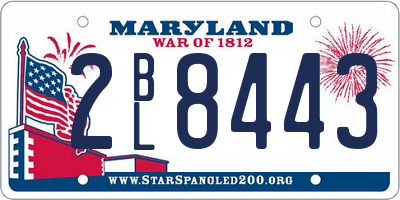 MD license plate 2BL8443