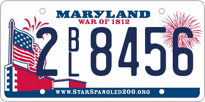 MD license plate 2BL8456