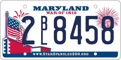 MD license plate 2BL8458