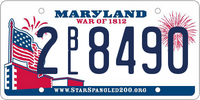 MD license plate 2BL8490