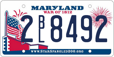 MD license plate 2BL8492
