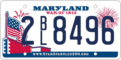 MD license plate 2BL8496