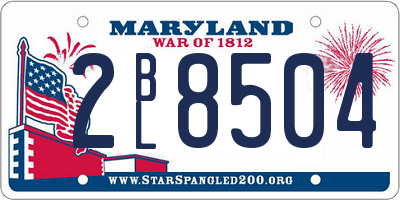 MD license plate 2BL8504