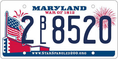 MD license plate 2BL8520