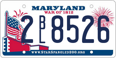 MD license plate 2BL8526