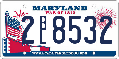 MD license plate 2BL8532