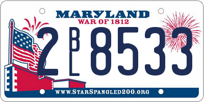 MD license plate 2BL8533