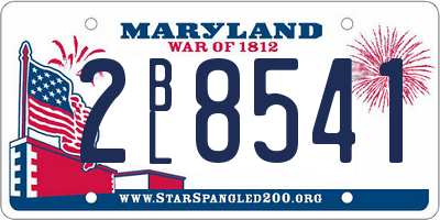 MD license plate 2BL8541