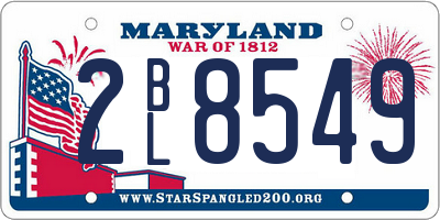 MD license plate 2BL8549