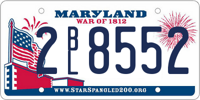 MD license plate 2BL8552