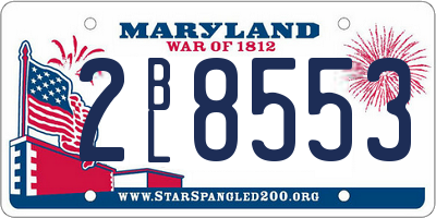 MD license plate 2BL8553