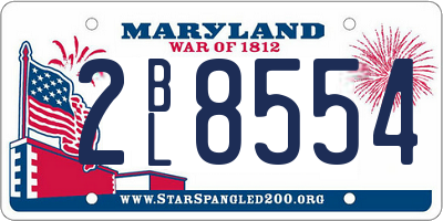 MD license plate 2BL8554