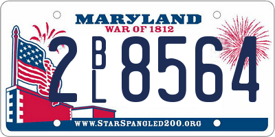 MD license plate 2BL8564