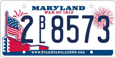 MD license plate 2BL8573