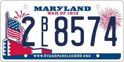MD license plate 2BL8574