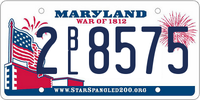 MD license plate 2BL8575