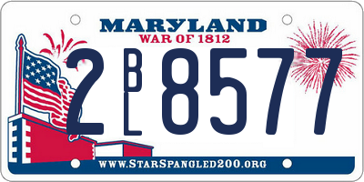 MD license plate 2BL8577