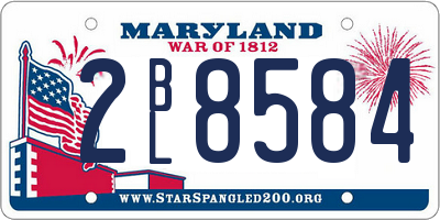 MD license plate 2BL8584