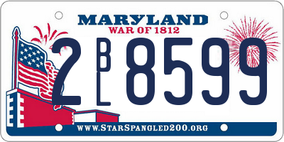 MD license plate 2BL8599