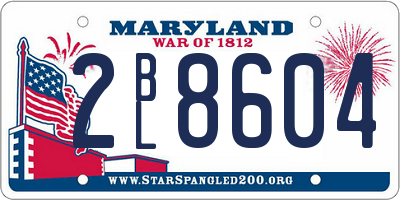 MD license plate 2BL8604
