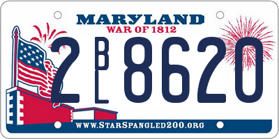 MD license plate 2BL8620