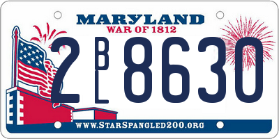 MD license plate 2BL8630