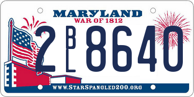 MD license plate 2BL8640