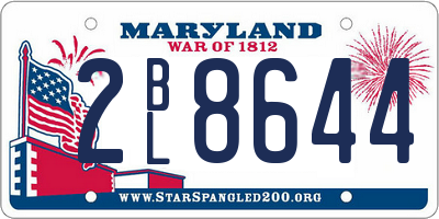 MD license plate 2BL8644