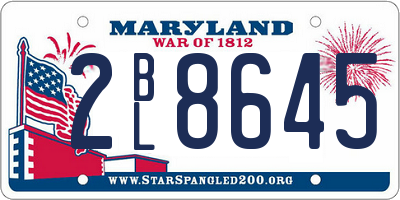 MD license plate 2BL8645