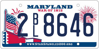 MD license plate 2BL8646
