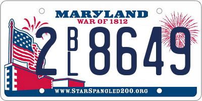 MD license plate 2BL8649