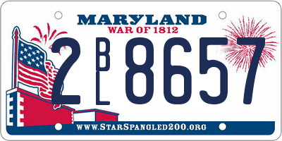 MD license plate 2BL8657