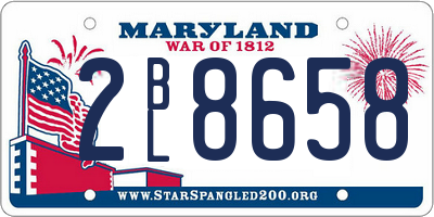 MD license plate 2BL8658