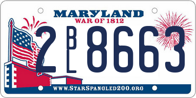 MD license plate 2BL8663