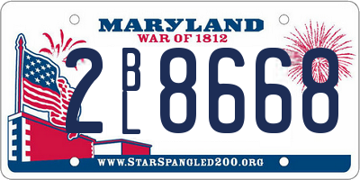 MD license plate 2BL8668