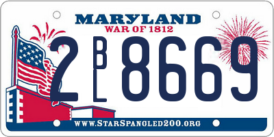 MD license plate 2BL8669