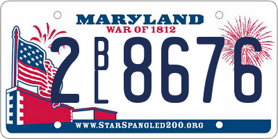 MD license plate 2BL8676