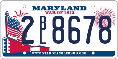 MD license plate 2BL8678