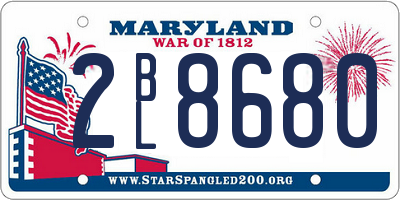 MD license plate 2BL8680