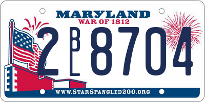 MD license plate 2BL8704