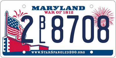 MD license plate 2BL8708