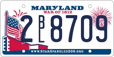 MD license plate 2BL8709