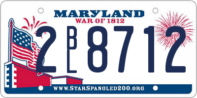 MD license plate 2BL8712